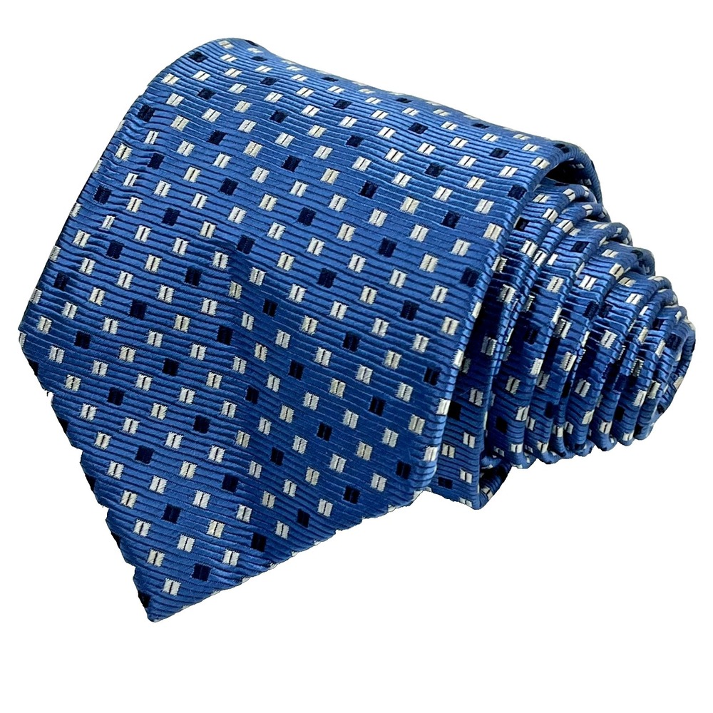 Jos A Bank Executive Collection Repp Silk Handmade Mens Necktie Geometric Square